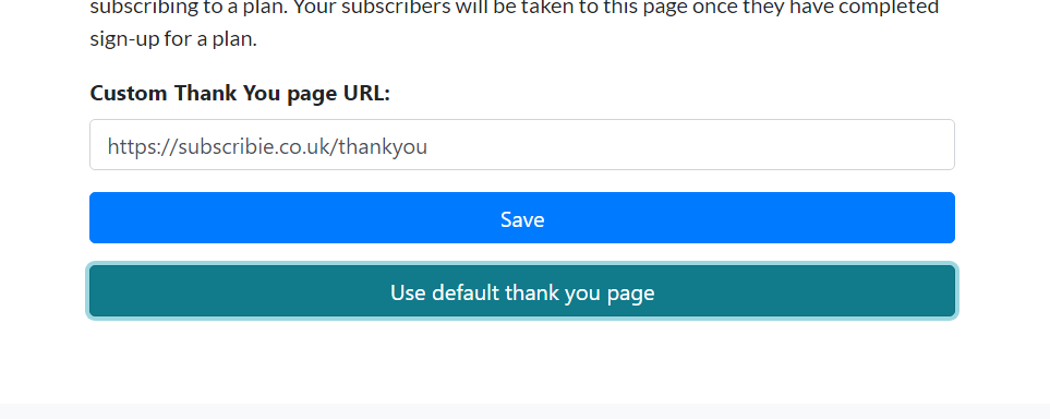 Change the Custom Thank You Page URL